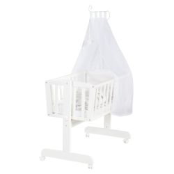 roba Babywiege Fox & Bunny 40x90 cm Stubenwagen & Wiege Weiß / Hellgrau