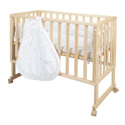 Roba Kids Stubenbett 3in1 Beistell-& Babybett, Bank natur lackiert Sternenzauber