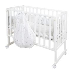 Roba Kids Stubenbett 3in1 Beistell- & Babybett, Bank weiss Sternenzauber