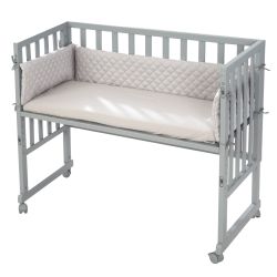 Roba Stuben- & Beistellbett 3in1 taupe ink. Matratze & Nestchen Style Silbergrau