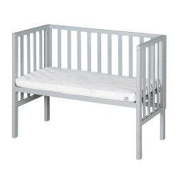 Roba Beistellbett 2in1 safe asleep mit Barriere & Matratze Holz taupe