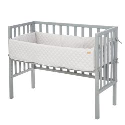 Roba Kids Beistellbett 2in1 taupe inkl. Matratze & Nestchen Style Silbergrau