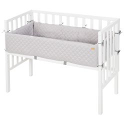 Roba Kids Beistellbett 2in1 inkl. Matratze & Nestchen weiss Style Silbergrau
