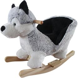 BabyGO Rocker Schaukeltier mit Gurtsystem Husky Hund