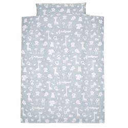Alvi Bettwäsche für Kinderbett Zootiere puderblau 100x135 cm