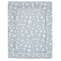 Alvi Krabbeldecke Zootiere puderblau 100x135 cm