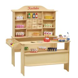 Roba Kids Verkaufsstand Kaufmannsladen inkl. Zubehör Holz Natur