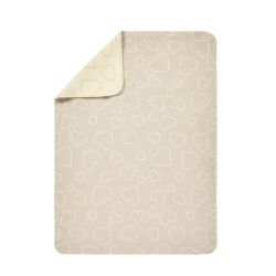 Alvi GOTS Baumwolldecke Babydecke Kuscheldecke Hearts nature 75x100 cm