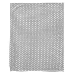Alvi Microfaser Decke - Kuscheldecke 75x100 cm Stars silber 608-9