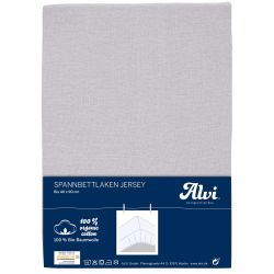 ALVI Spannbettlaken Bio-Baumwolle Jersey silber 40x90cm