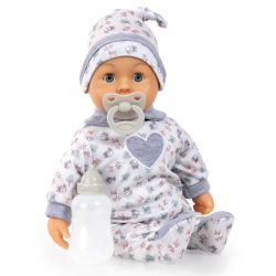 Bayer Design First Words Baby Babypuppe Puppe 38cm Strampler Waldtiere grau