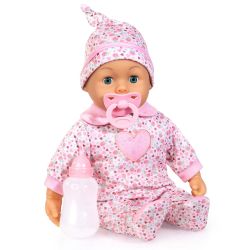 Bayer Design First Words Baby Babypuppe Puppe 38cm Strampler Herzchen rosa