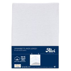 ALVI Spannbettlaken Bio-Baumwolle Jersey weiß 70x140cm