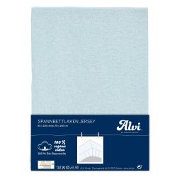 ALVI Spannbettlaken Bio-Baumwolle Jersey bleu 70x140cm