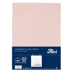 ALVI Spannbettlaken Bio-Baumwolle Jersey rosa 70x140cm