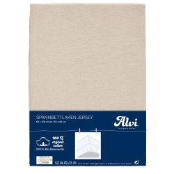 ALVI Spannbettlaken Bio-Baumwolle Jersey taupe 70x140cm