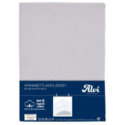ALVI Spannbettlaken Bio-Baumwolle Jersey silber 70x140cm