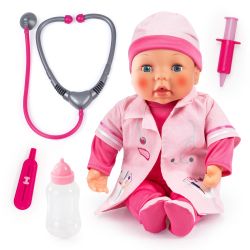 Bayer Design Puppe mit Doktor-Set 38 cm pink-rosa