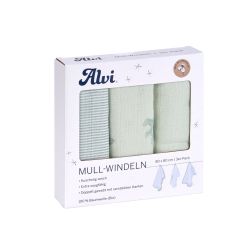 ALVI Mull Windeln Teddy 1961 3er Pack 80x80cm