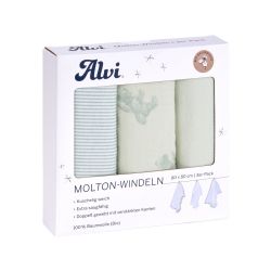 ALVI Molton Windeln Teddy 1961 3er Pack 80x80cm
