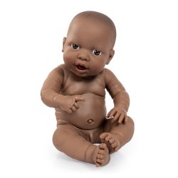 Bayer Design Puppe Newborn Baby Junge 42 cm Dunkelhäutig