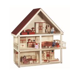 Roba Kids Puppenhaus 3-stöckig mit viel Zubehör