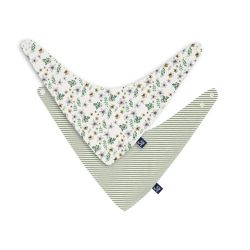 ALVI Dreieckstuch 2er Pack Petit Fleurs + Ringel 27x34cm