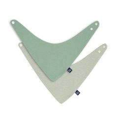 ALVI Dreieckstuch 2er Pack Seahorse Ringel + Uni 27x34cm