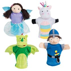 Roba Kids Handpuppenset aus Plüsch und Filz, Kasperlefiguren 4-teilig Handpuppen