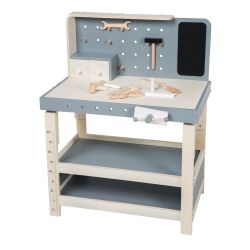 Roba Kids Werkbank, Spielwerkbank aus Holz, umfangreiches Werkzeug-Set