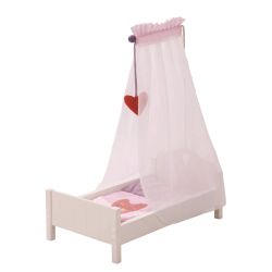 Roba Kids Puppenstandbett mit Textilien und Himmelstange Fienchen 