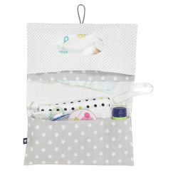 Alvi Windeltasche 28x18 cm Stars silber 608-9