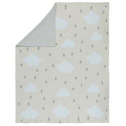 Alvi Strickdecke 100% Baumwolle 75x100 Cloud  blau 992-1