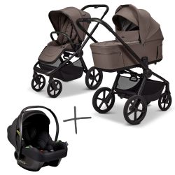 Moon Resea FOLD SET Kombi-Kinderwagen greige inkl. Cosmo Babyschale