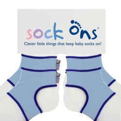 Sock Ons Baby Sockenhalter Söckchenhalter Small 0-6 Monate Hellblau Doppelpack