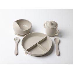 Kindsgard Silikon Geschirrset 5-teilig inkl. Besteck beige