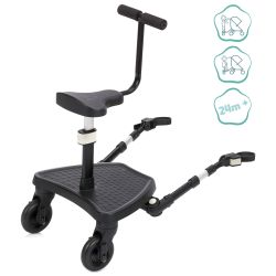 Fillikid Buggyboard Flexi Ride Mitfahrbrett inkl. Sitz Kinderwagen Board black