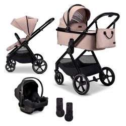 Moon AURA Kombikinderwagen SET inkl. Cosmo 2.0 Babyschale sand - melange