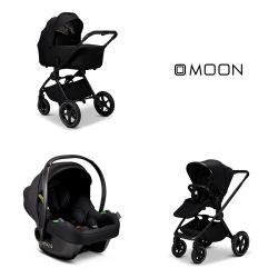 Moon Kombikinderwagen Gio 2.0 Set mit Babyschale Cosmo 2.0 onyx