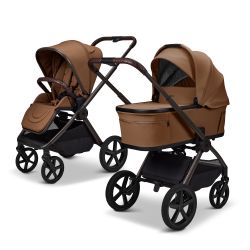 Moon Gio FOLD Kombi-Kinderwagen mit faltbarer Babywanne cognac