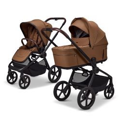 Moon Resea FOLD Kombi-Kinderwagen mit faltbarer Babywanne cognac