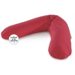 Theraline Stillkissen 190cm inkl. Bezug Kirschrot Mikroperlenfüllung