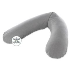 Theraline Stillkissen 190cm inkl. Bezug Melange mittelgrau  Dinkelfüllung