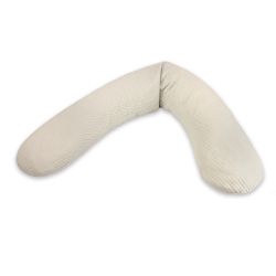 Theraline Stillkissen 190cm inkl. Bezug Sandbeige, Musselin Mikroperlenfüllung