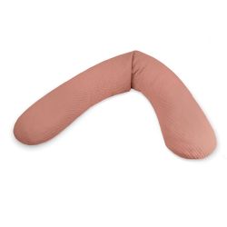 Theraline Stillkissen 190cm inkl. Bezug Terra Cotta, Musselin Dinkelfüllung