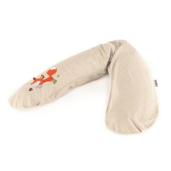 Theraline Stillkissen 190cm mit Knisterbezug Punkte beige Fuchs Mikroperlen