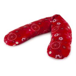 Theraline Stillkissen 190cm inkl. Bezug Retroblume rot Dinkelfüllung