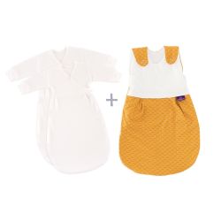 Träumeland Babyschlafsack LIEBMICH 3-teilig Set Fische gold Größe 50/56
