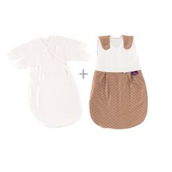 Träumeland Babyschlafsack LIEBMICH 3-teilig Set Fische braun Größe 50/56