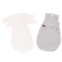 Träumeland Babyschlafsack LIEBMICH 3tlg. Set Moon grau Größe 68/74